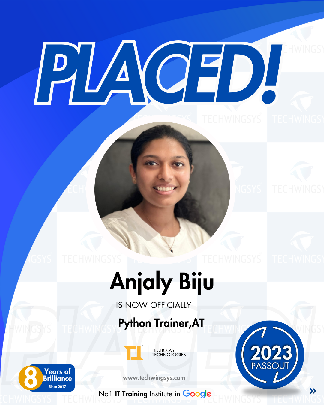 Anjaly Biju at Techolas Technologies